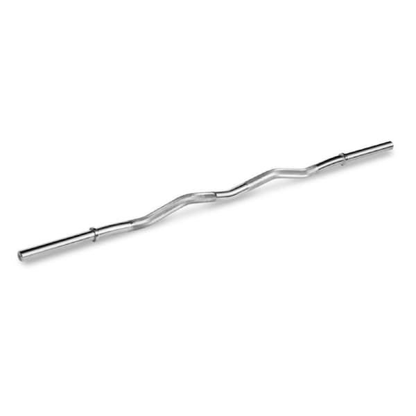 Standard Curl Bar & Collars V2 Weightlift Home Workout Exercise 47in