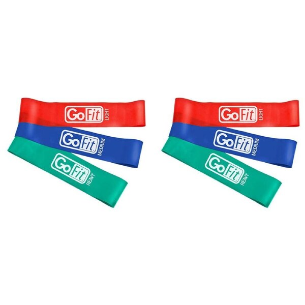 2x 3pc GoFit Power Loop Exercise Training Resistance Bands Heavy/Medium/Light