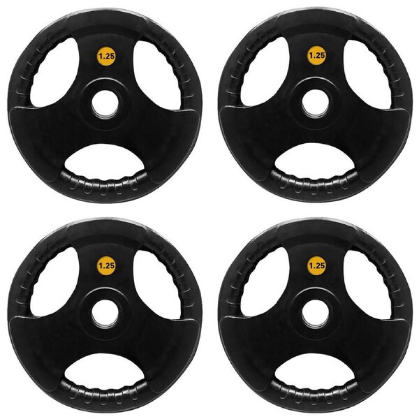 4PK Bodyworx Olympic Rubber Grip Plate Weight Lift Home Gym Exercise 1.25kg