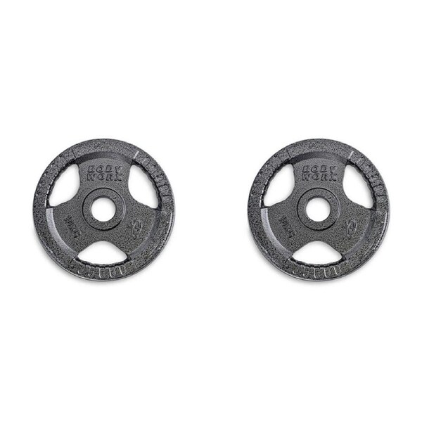 2PK Bodyworx Olympic Ezy Grip Disc Weight Plate Home Gym Workout Exercise 10kg