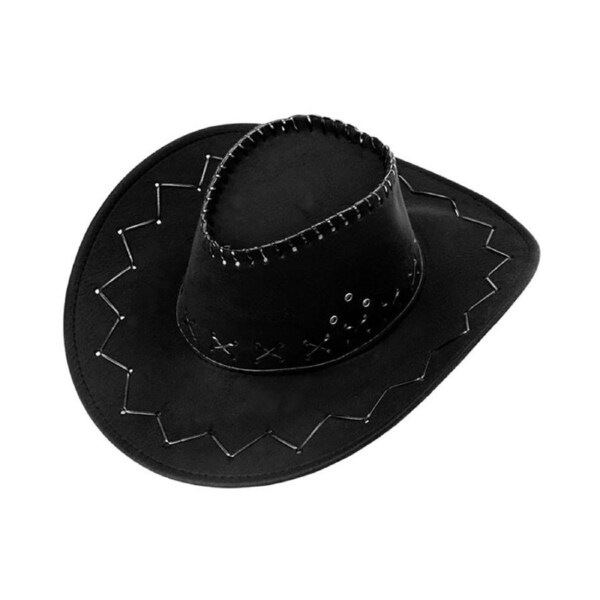 Black Suede Look Cowboy Hat