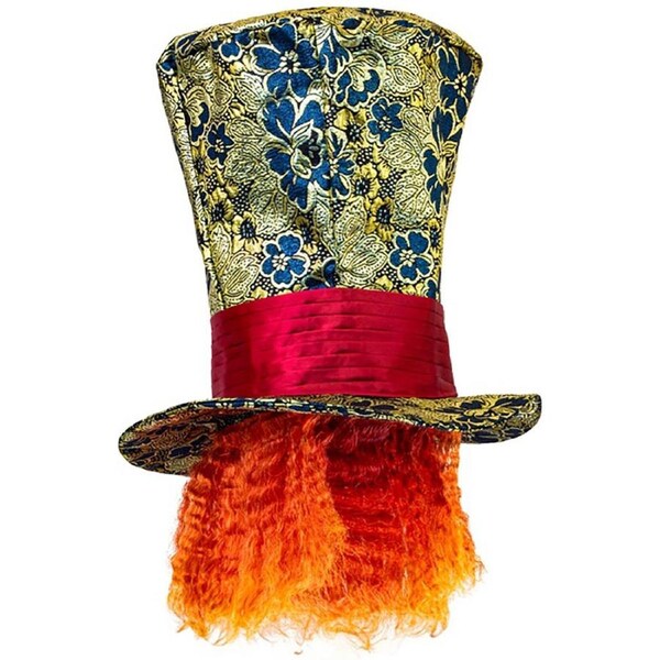 Crazy Hatter Top Hat with Hair