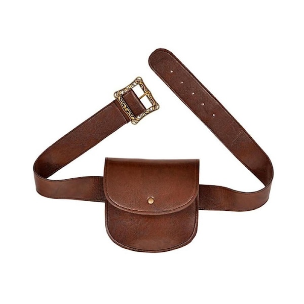 Leather Look Belt with Purse