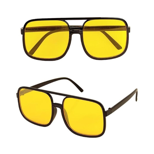 90s Hip Hop Glasses with Yellow Lenses