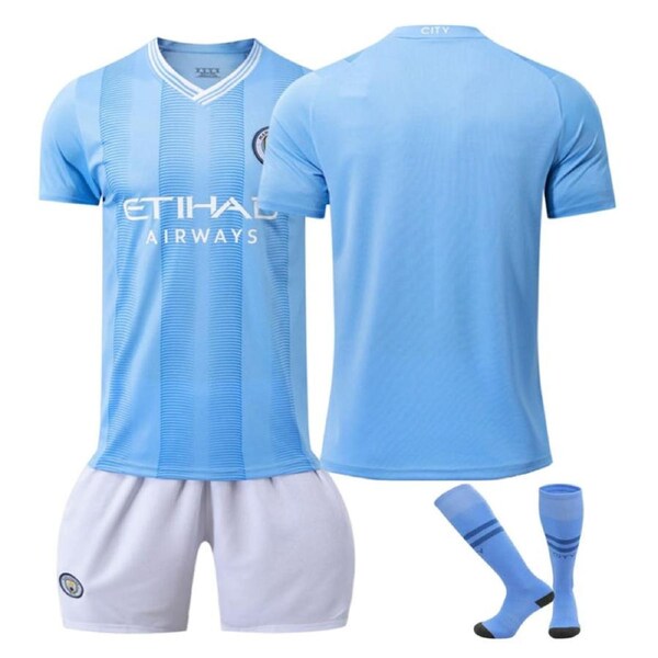 Nevenka Manchester City Home Soccer Jersey for Kids Adults 3 Pcs Outfits 24