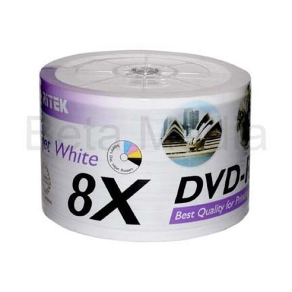 50 x Ritek Blank DVD-R media 8X 4.7GB Full Hub Printable DVD -R discs