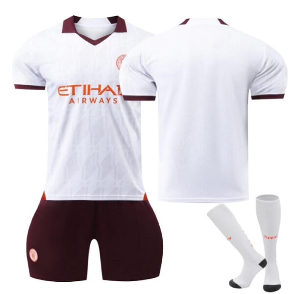 Nevenka Manchester City Away Jersey for Kids Adults 3-Pieces Outfits-Brown 24