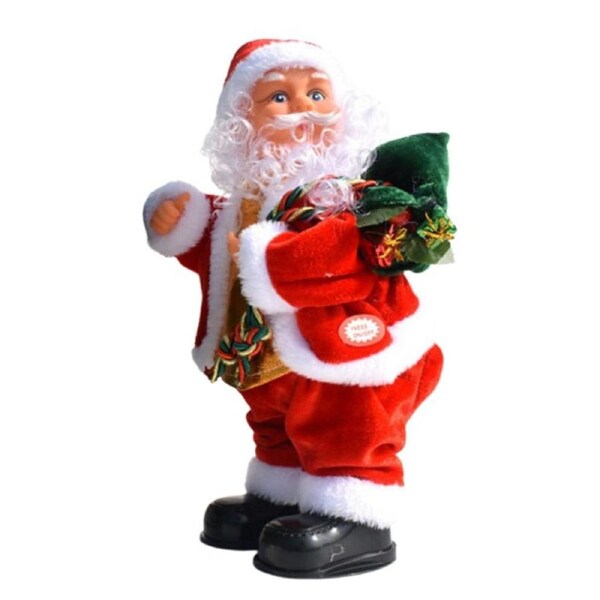 Nevenka Electric Santa Claus Decoration Music Plush Santa Toy-GiftBag