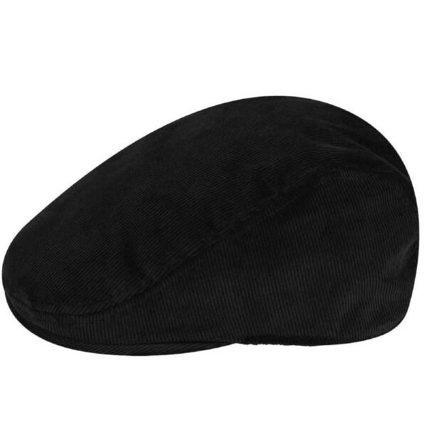 Kangol Cord Ivy Cap Hat Golf Flat Newsboy Gatsby Driving Beret - Black L