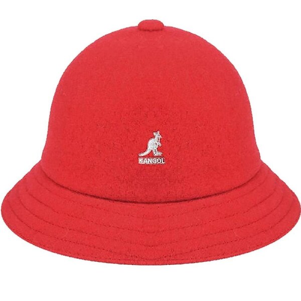 Kangol Wool Casual Unisex Bucket Hat Winter Warm Fashion Cap - Red M
