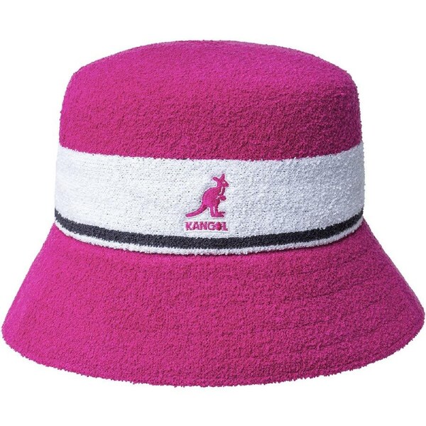 Kangol Bermuda Stripe Bucket Hat Winter Warm Cap Outdoor - Electric Pink S