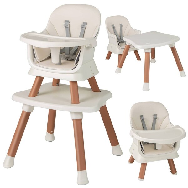 Babyjoy 8 in 1 Baby Highchair w/5 Point Safety Harness & Removable Washable Tray Feeding Chair