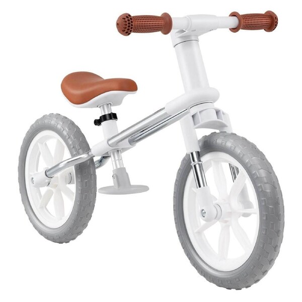 Babyjoy 30CM Balance Bike 2 Wheels Children's Bicycle w/Adjustable Seat & 360°Rotatable Handlebar No Pedal Training Bicycle White