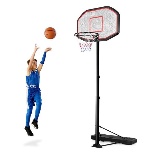 Babyjoy Adjustable Basketball Hoop Stand System All Weather Basketball Ring w/Wheels & Fillable Base