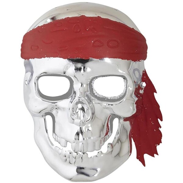 Silver Pirate Skull Half Mask