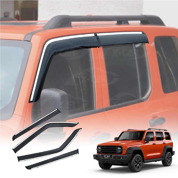 Weathershields for GWM Tank 300 Tank300 2023-Onwards Silver Edged Style Weather Shields Wind Deflectors Window Car Sun Visor
