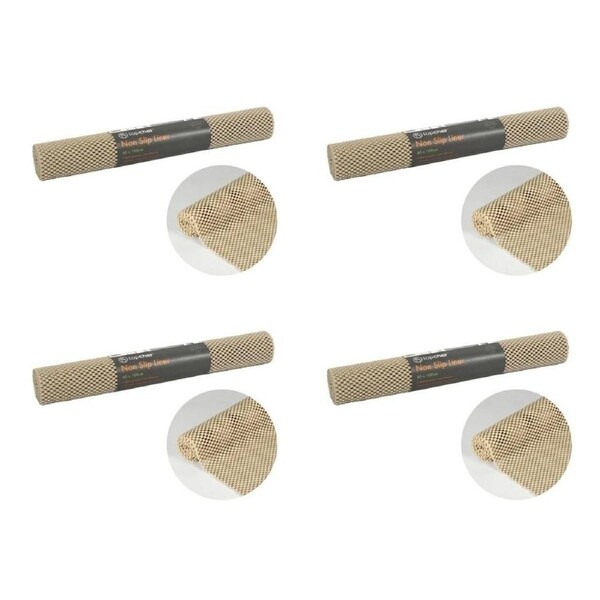 4x Top Chef Beige Non Slip Drawer Liner PVC Material Versatile Use - 40x100cm