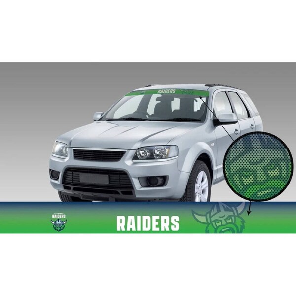 NRL Window Sun Visor Decal - Canberra Raiders - See Thru Car Sticker - UV Safe