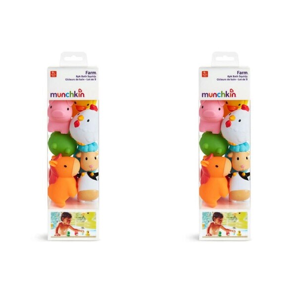 2x 8pc Munchkin Barnyard Farm Friends Bathtime Toy Squirters 9M+
