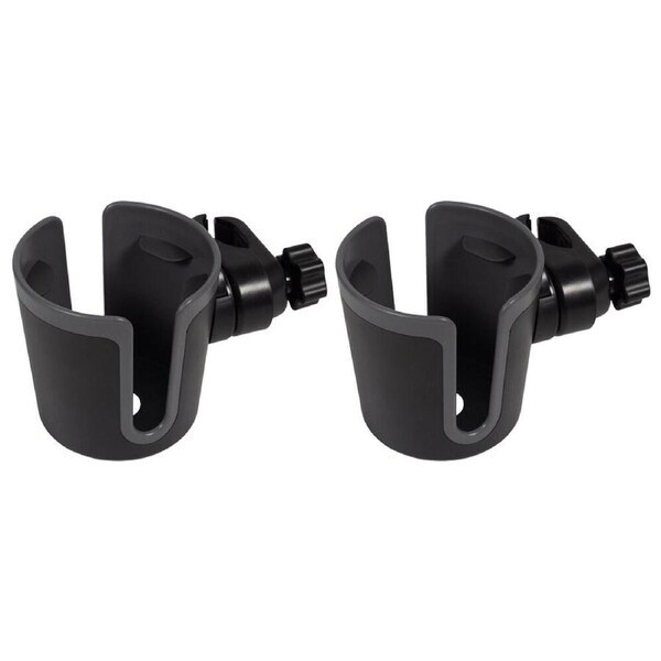 2PK Childcare Lightweight Pram/Stroller Drink Bottle Holder Black