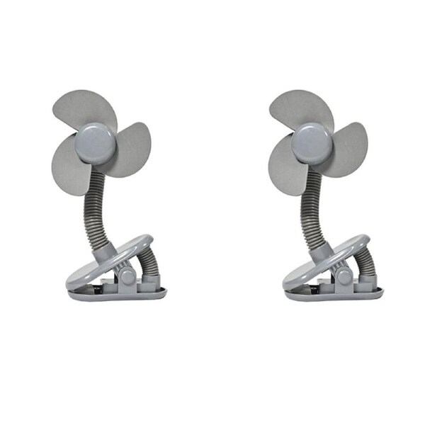 2PK Childcare Baby Pram/Stroller Clip on Battery Fan Grey