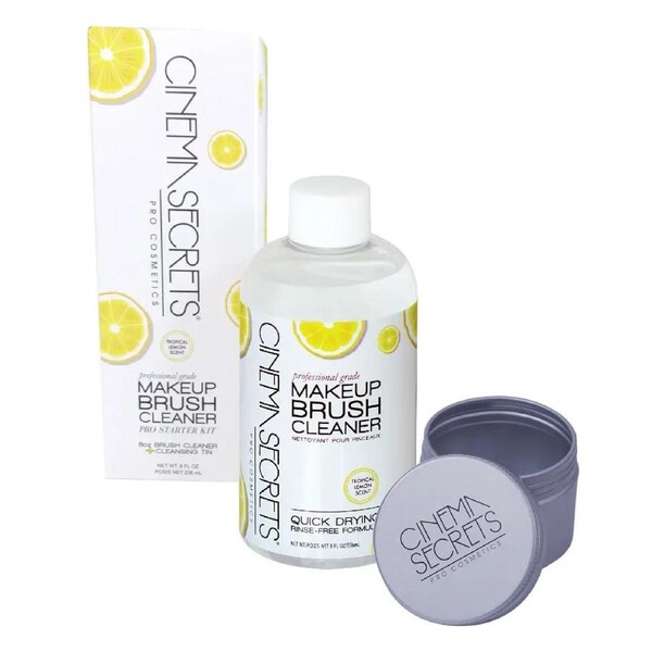 Cinema Secrets Brush Cleaner - Tropical Lemon Scent 8oz / 236ml with tin
