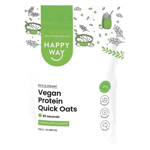 Happy Way Vegan Protein Quick Oats Chocolate 700g