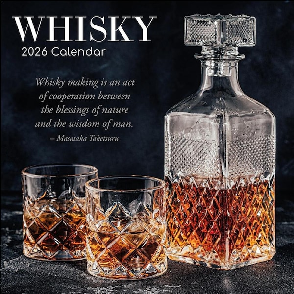 2026 Calendar Whisky Square Wall, The Gifted Stationery GSC26202