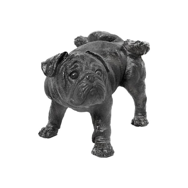 White Moose Peeing Pug Home Decor Resin Sculpture/Figurine 38x27x27cm Black