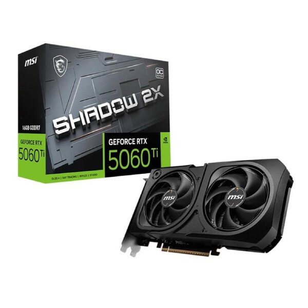 [GeForce RTX 5060 Ti 16G SHADOW 2X OC PLUS] MSI GeForce RTX 5060Ti SHADOW 2X OC PLUS 16G Graphics Card