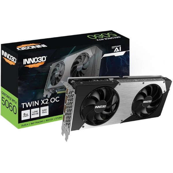 [N50602-08D7X-195070N] Inno3D GeForce RTX 5060 TWIN X2 OC 8GB GDDR7 Graphics Card