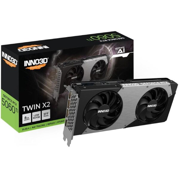 Inno3D GeForce RTX 5060 Ti TWIN X2 8GB GDDR7 Graphics Card [N506T2-08D7-193075N]