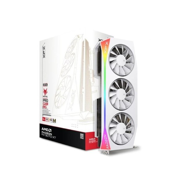 [RX-97TMARGW9] XFX Mercury AMD Radeon RX 9070XT OC White Magnetic Air Edition with RGB Graphics Card