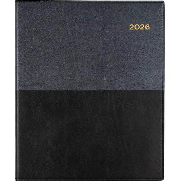 Collins Vanessa Quarto A4 Week To View 2026 Diary Black Calendar Planner