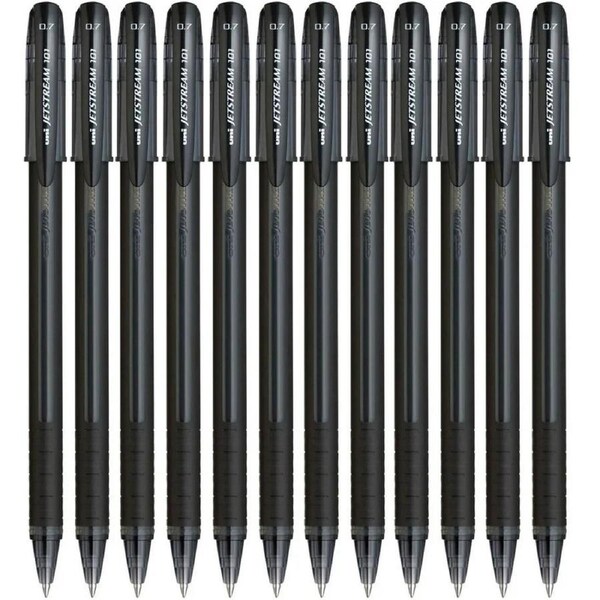 Uni-Ball 101 Jetstream Rollerball Stick Pen Fine 0.7mm Black Box 12
