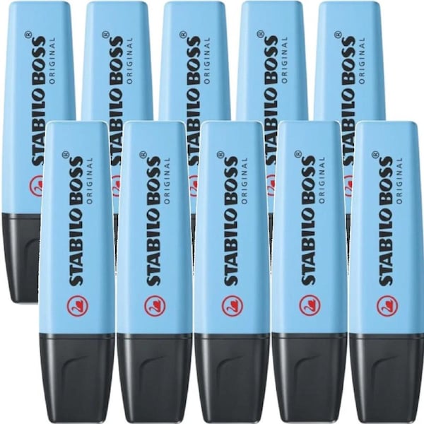 Stabilo Boss Highlighter Pastel Breezy Blue Box 10
