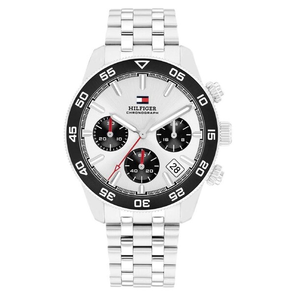 Tommy Hilfiger Stainless Steel Silver Dial Chronograph Men's - 1792215