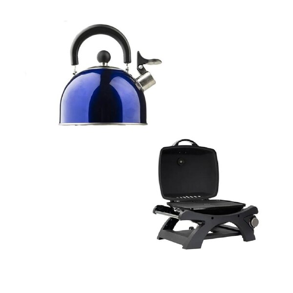 Kings Single Burner BBQ - 11,500 BTU Burner + Camping Kettle 2 L - Whistling