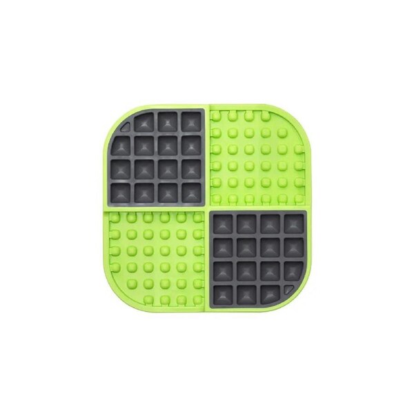 Lickimat Slomo Wet & Dry Double Slow Food Cat Bowl - Green