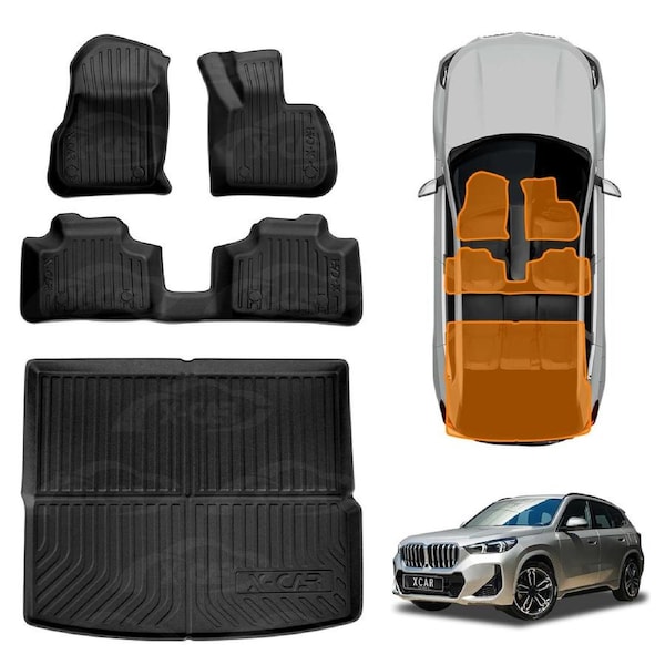 3D Floor Mats Boot Liner for BMW X1 U11 Series 2022-Onwards All Weather Heavy Duty Cargo Car Trunk Luggage Tray