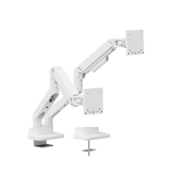 Brateck LDT81-C024-W NOTEWORTHY HEAVY-DUTY GAS SPRING DUAL MONITOR ARM Fit Most 17'-35' Monitor Fine Texture White (LS)