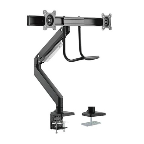 Brateck Dual Monitors Aluminum Heavy-Duty Gas Spring Monitor Arm with Handle Fit Most 17' -32' Monitors Up to 8kg per screen VESA 75x75/100x100(LS)