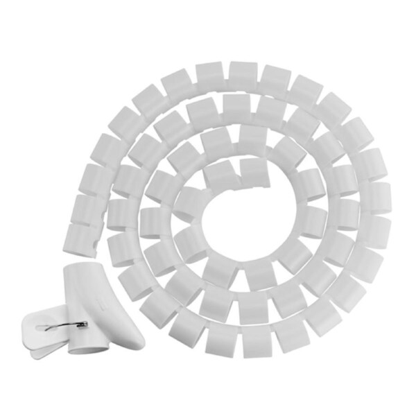 Brateck 30mm/1.2' Diameter Coiled Tube Cable Sleeve Material Polyethylene(PE) Dimensions 1000x30mm - White (LS)