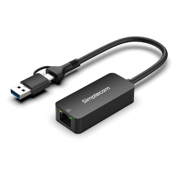 Simplecom NU405C SuperSpeed USB-C and USB-A to 2.5G Ethernet Network Adapter 2.5Gbps LAN