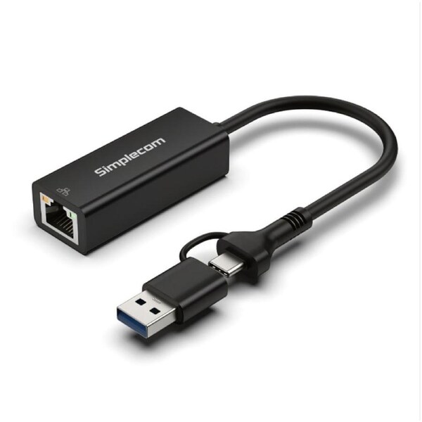 Simplecom NU315C SuperSpeed USB-C and USB-A to Gigabit Ethernet Adapter