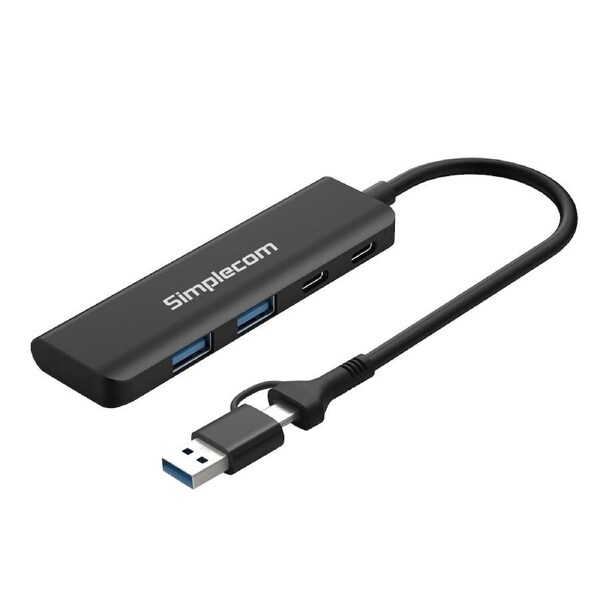Simplecom CH385 SuperSpeed USB-A and USB-C 4-Port Combo Hub USB 3.2 Gen 1 (2x USB-A and 2x USB-C Ports)