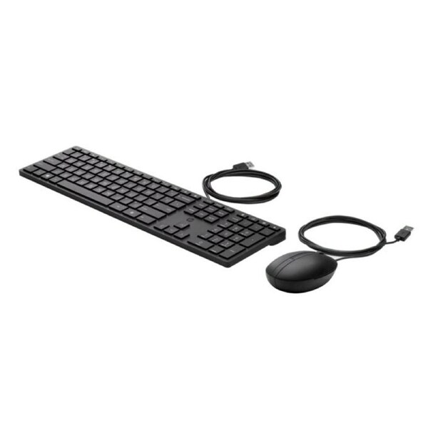 HP 320MK USB Wired Desktop Keyboard Mouse Combo Reduced-sized & Low-Profile Quiet Keys Easy Clean Plug&Play for Notebook Desktop PC