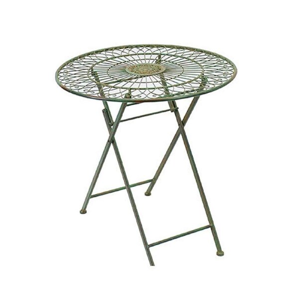 Steel Florentine Metal Table Outdoor Furniture 70cm Antique Green