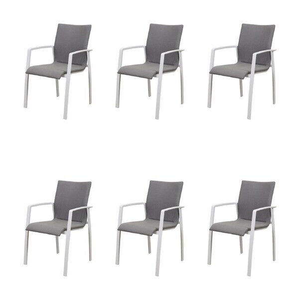 Ataman 6pc Set Aluminium Outdoor Dining Chair White