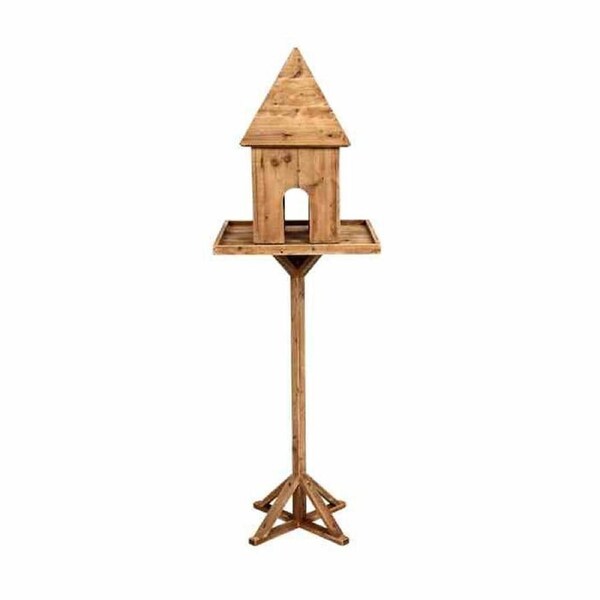 Pine Timber Outdoor Garden Bird House Stand 162x52cm Natural